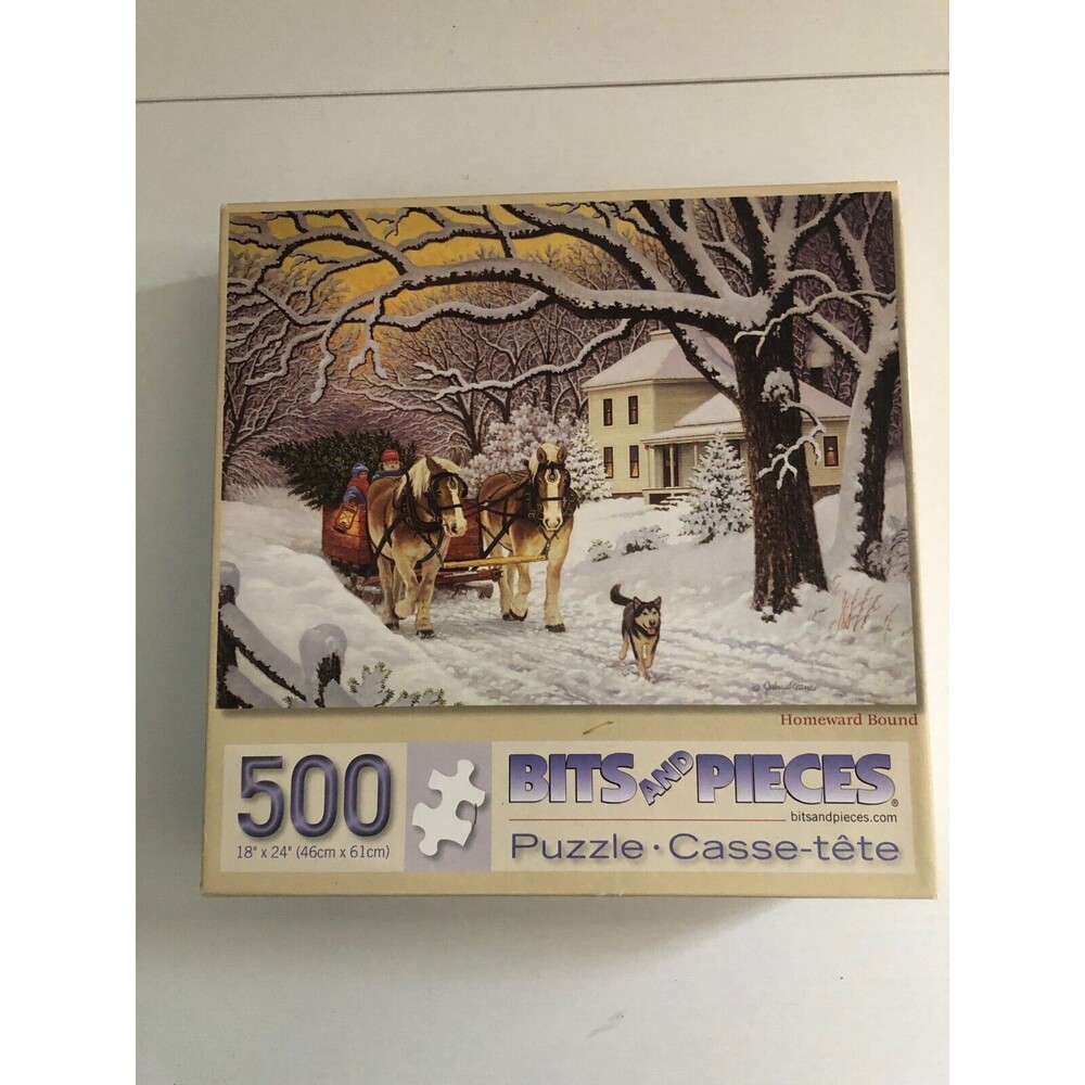 Bringing Home a Tree for Christmas Homeward Bound COMPLETE 500 pc Puzzle